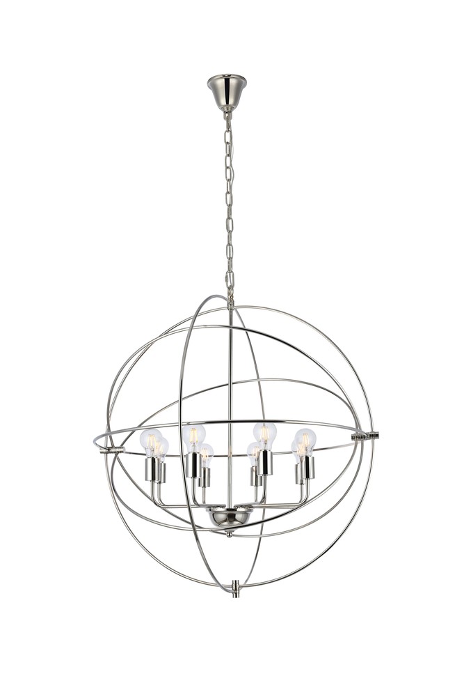 Vienna 8 light polished Nickel Pendant