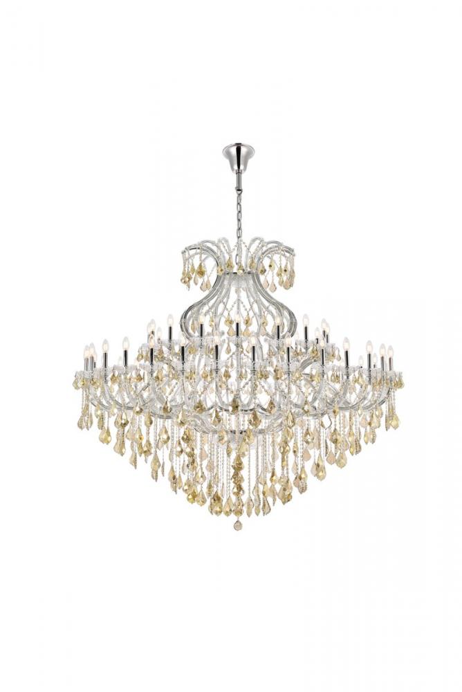 Maria Theresa 49 light Chrome Chandelier Golden Teak (Smoky) Royal Cut Crystal