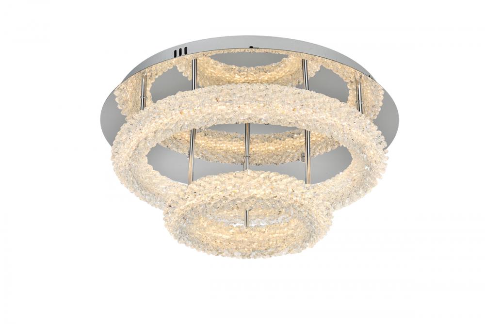 Bowen Flush Mount D22" H10" LED 40W DIM 3CCT  Chrome