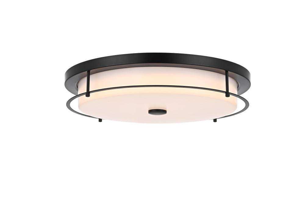 Flush Mount D20" H4" LED 24W 3CCT Black