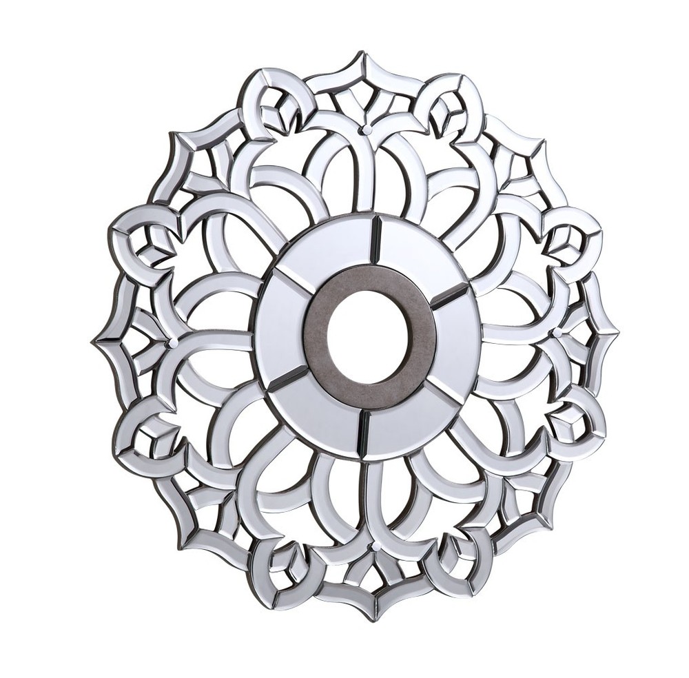 32 in. Mirrored Ceiling Medallion in Silver leaf