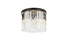 Elegant 1208F20MB/RC - Sydney 6 Light Matte Black Flush Mount Clear Royal Cut Crystal