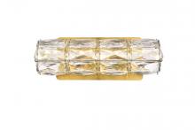 Elegant 3501W12G - Valetta 12 Inch LED Linear Wall Sconce in Gold