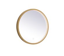 Elegant MRE6018BR - Pier 18 inch LED Mirror with Adjustable Color Temperature 3000K/4200K/6400K in Brass