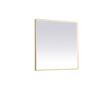 Elegant MRE63636BR - Pier 36x36 inch LED Mirror with Adjustable Color Temperature 3000K/4200K/6400K in Brass