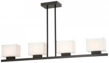 Minka George Kovacs P128-615B - Four Light Mitered /white Inside Glass Dorian Bronzeâ„¢ Up Pendant