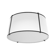 Dainolite TRA-3FH-BK-WH - 3LT Trapezoid Flush Mount, MB with WH Shade