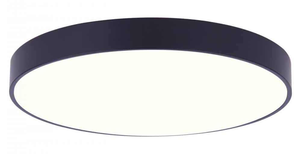 LED Edgeless Light, 9" Matte Black, 30W Dimmable, 3000K, 1800 Lumen, Surface Mou