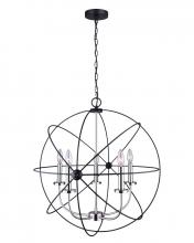 Canarm ICH282B05BKN25 - SUMERSIDE, MBK + BN Color, 5 Lt Chain Chandelier, 60W Type C, 25" x 26 1/2"