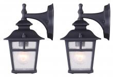 Canarm IOL183TBK-C - Fieldhouse, 1 Light Outdoor Downlight Twinpack, Seeded Glass, 100W Type A, 6 1/4" x 11" x 7
