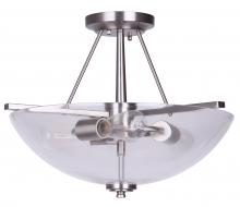 Canarm ISF256A03BN-RG - ISF256A03BN-RG, 3 Light Semi-Flush Mount, Nickel Finish