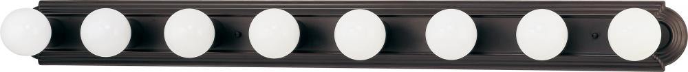 8-Light Racetrack Style Vanity Light Fixture in Mahogany Bronze Finish with (8) 15W GU24 Globe Bulbs