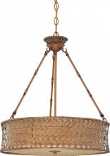 Nuvo 60/2882 - Abbott - 3 Light Pendant w/ Beige Linen Weave Shade