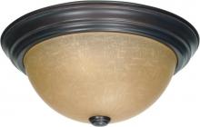 Nuvo 60/3106 - 2-Light Medium Flush Mount Ceiling Light in Mahogany Bronze Finish with Champagne Linen Glass and
