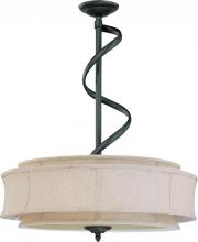 Nuvo 60/3871 - Darwin ES - 3 Light Pendant w/ Natural Linen Shade - (3) 13w GU24 Lamps Included