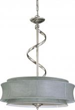 Nuvo 60/3872 - Darwin ES - 3 Light Pendant w/ Grey Fabric Shade - (3) 13w GU24 Lamps Included