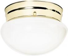 Nuvo 60/401 - 2-Light Medium Flush Mount Ceiling Light in Polished Brass Finish with White Mushroom Glass and (2)