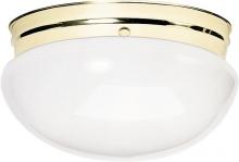 Nuvo 60/402 - 2-Light Large Flush Mount Ceiling Light in Polished Brass Finish with White Mushroom Glass and (2)