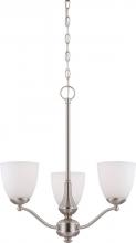 Nuvo 60/5056 - 3-Light Chandelier in Brushed Nickel Finish and Frosted Glass