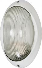 Nuvo 60/570 - 1-Light Large Oval Die-Cast Bulkhead Light in Semi Gloss White with Glass Lens and (1) 13W GU24 Bulb