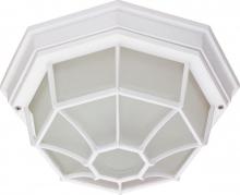 Nuvo 60/578 - 1-Light Spider Cage Ceiling Light Fixture in White Finish with Glass Lens and (1) 13W GU24 Bulb