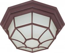 Nuvo 60/579 - 1-Light Spider Cage Ceiling Light Fixture in Old Bronze Finish with Glass Lens and (1) 13W GU24 Bulb