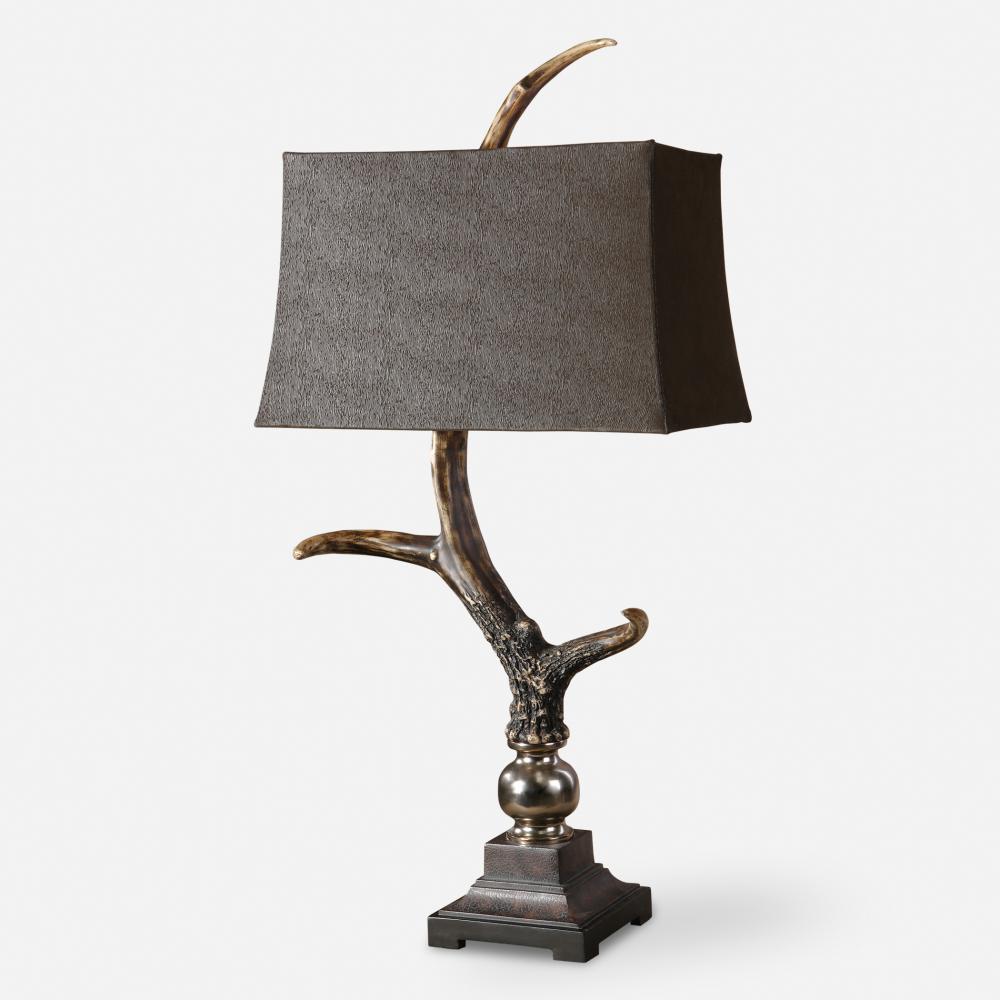 Uttermost Stag Horn Dark Shade Table Lamp