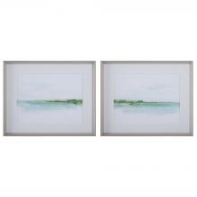 Uttermost 32269 - Uttermost Green Ribbon Coast Framed Prints Set/2