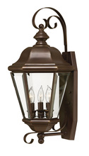 Hinkley 2426CB - Medium Wall Mount Lantern with Decorative Bottom